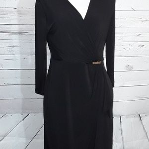 Beautufil black wrap dress